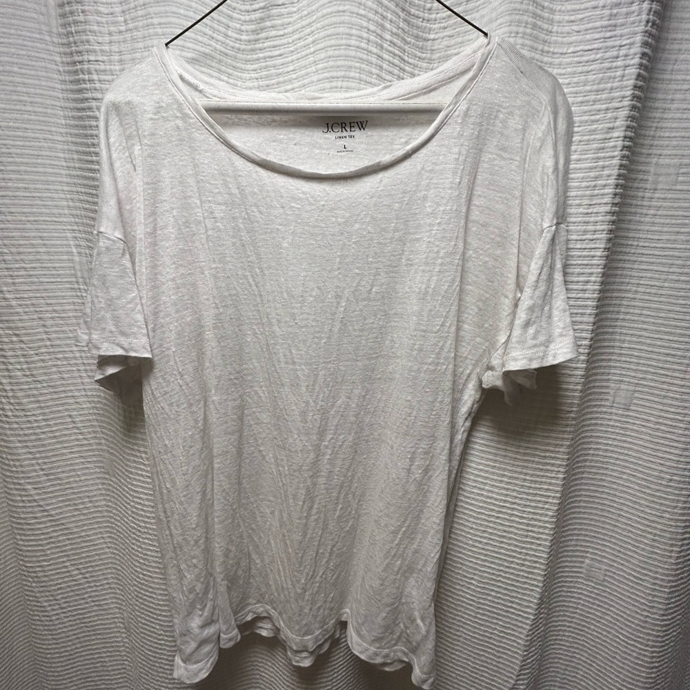 J.Crew Cream Linen Tee